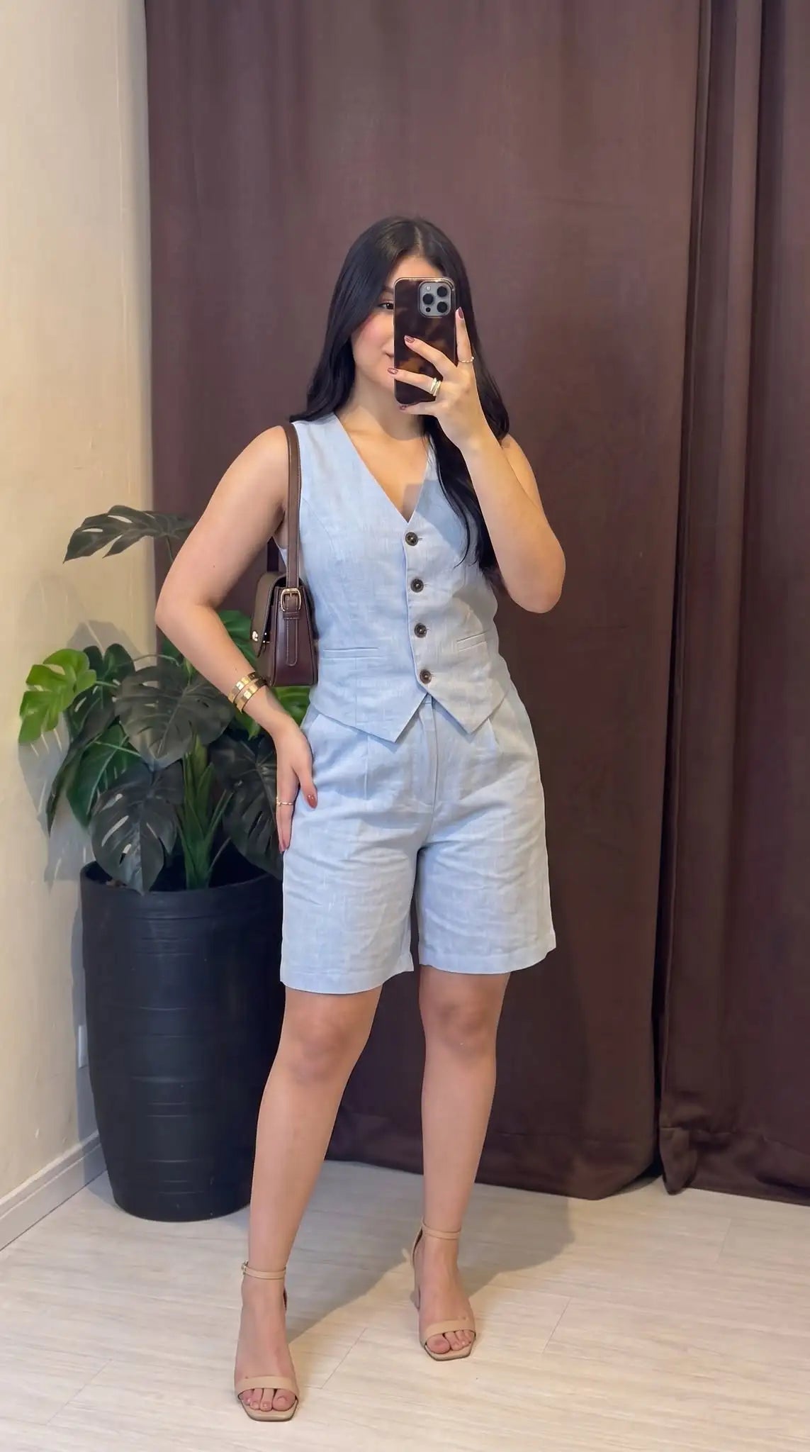 Chic Linen Duo Vest & Shorts
