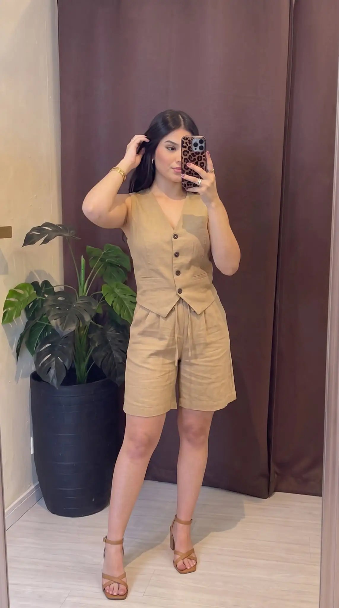 Chic Linen Duo Vest & Shorts