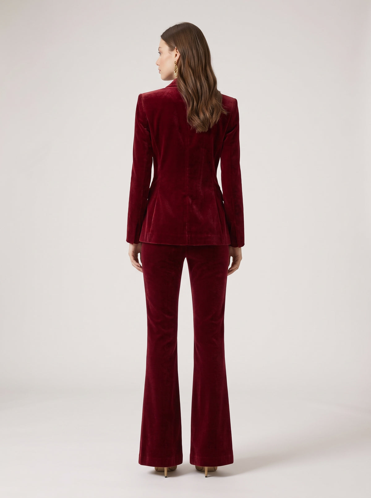 Velvet Elegance Double-Breasted Blazer Set