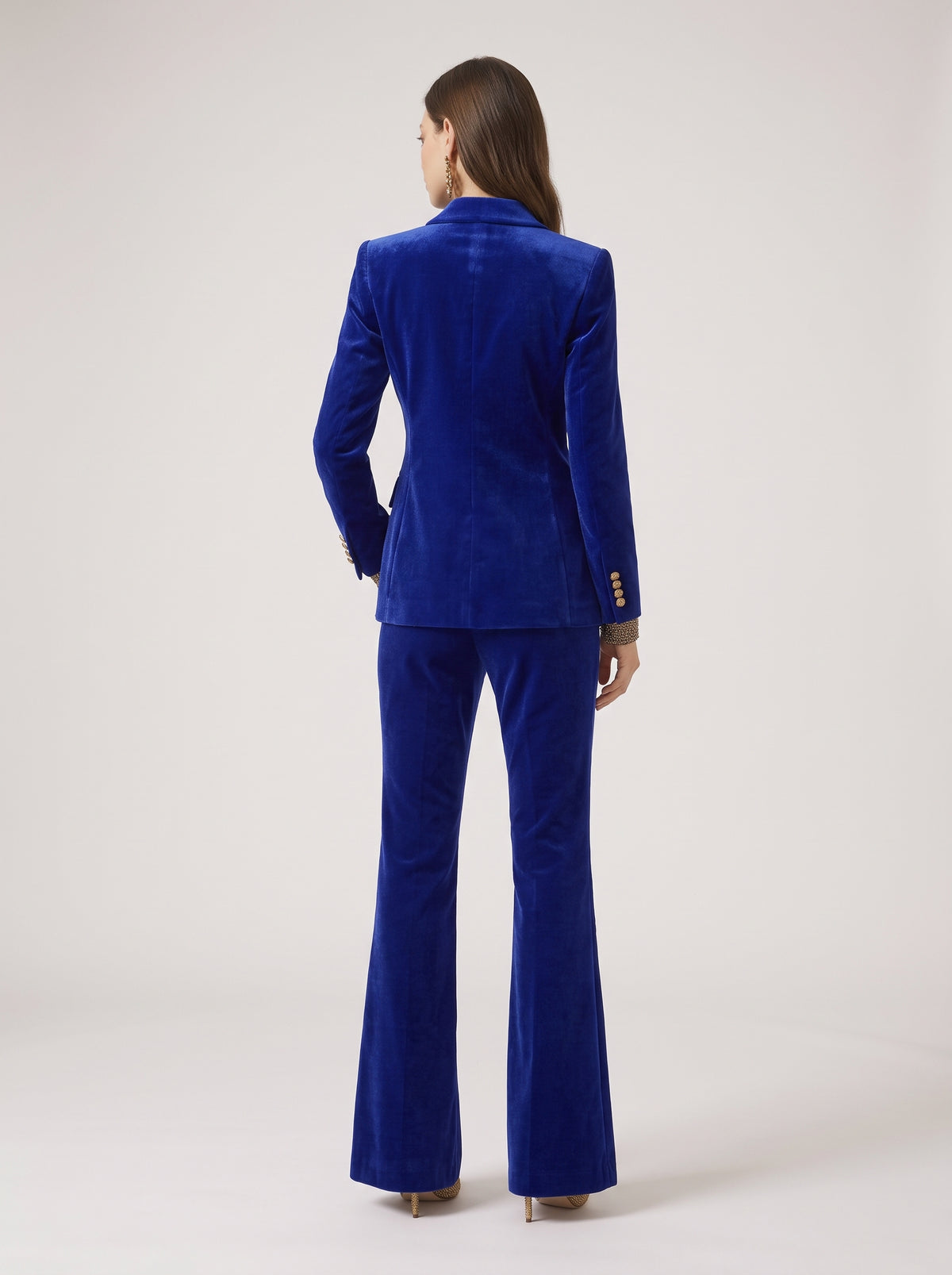 Velvet Elegance Double-Breasted Blazer Set