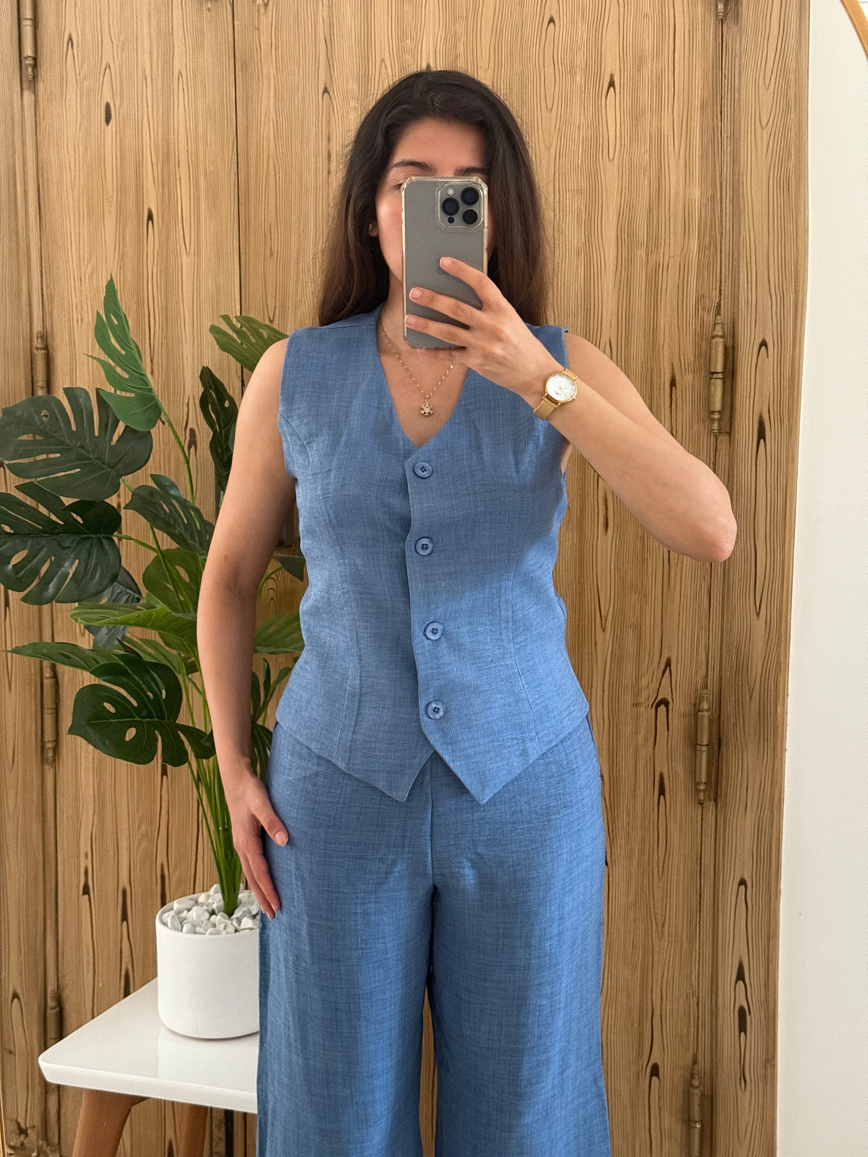 Chic Sleeveless Vest and Pants Two-Piece Set