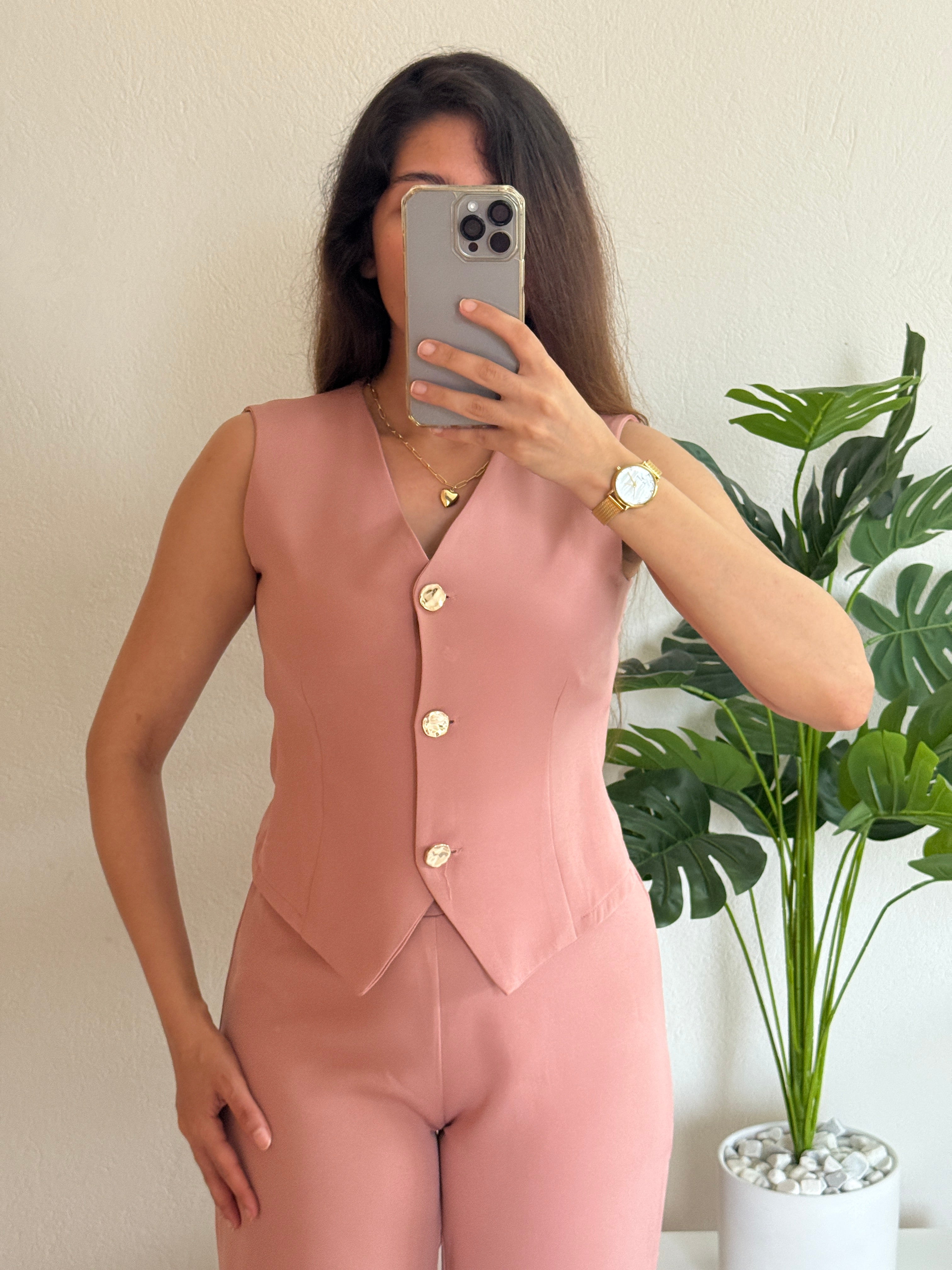 Chic Sleeveless Vest and Pants Two-Piece Set