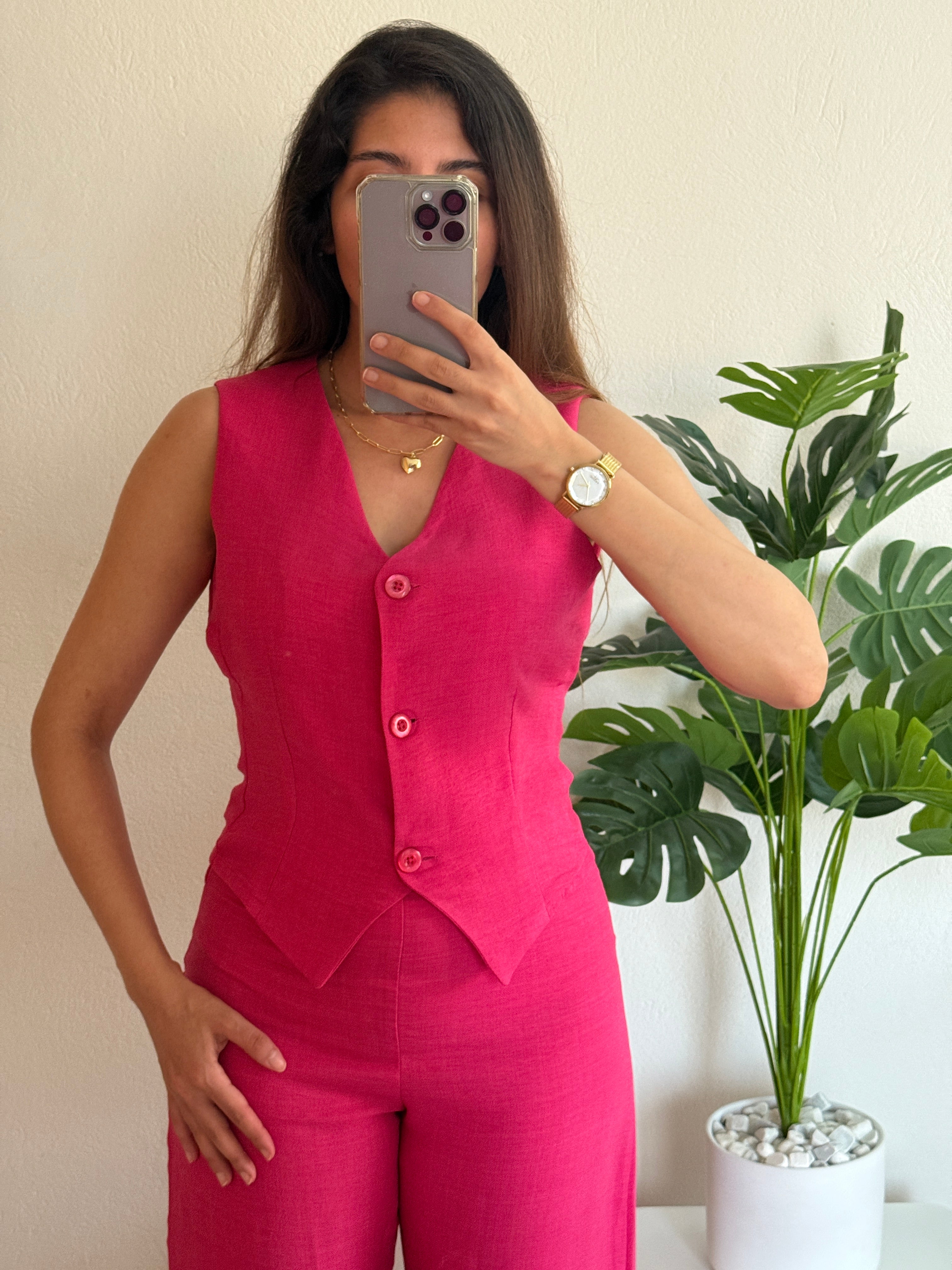 Chic Sleeveless Vest and Pants Two-Piece Set