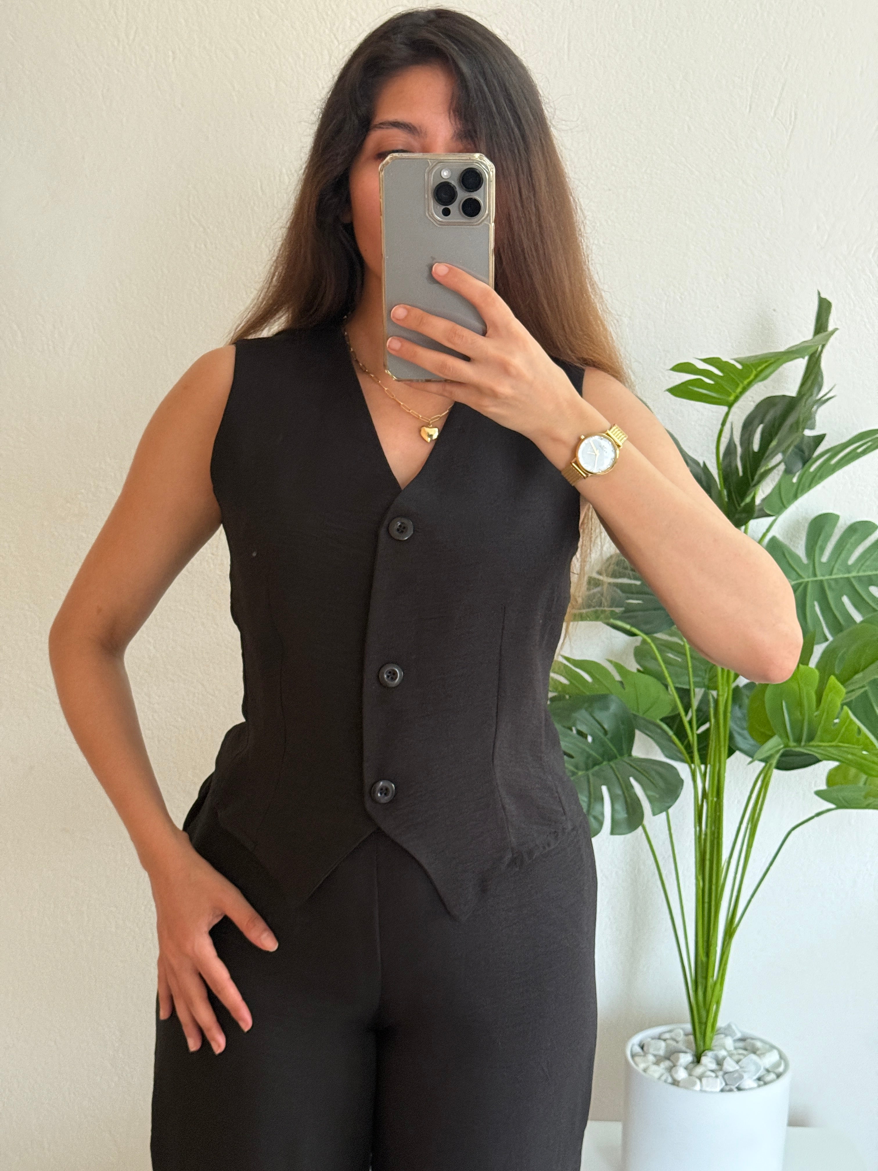 Chic Sleeveless Vest and Pants Two-Piece Set