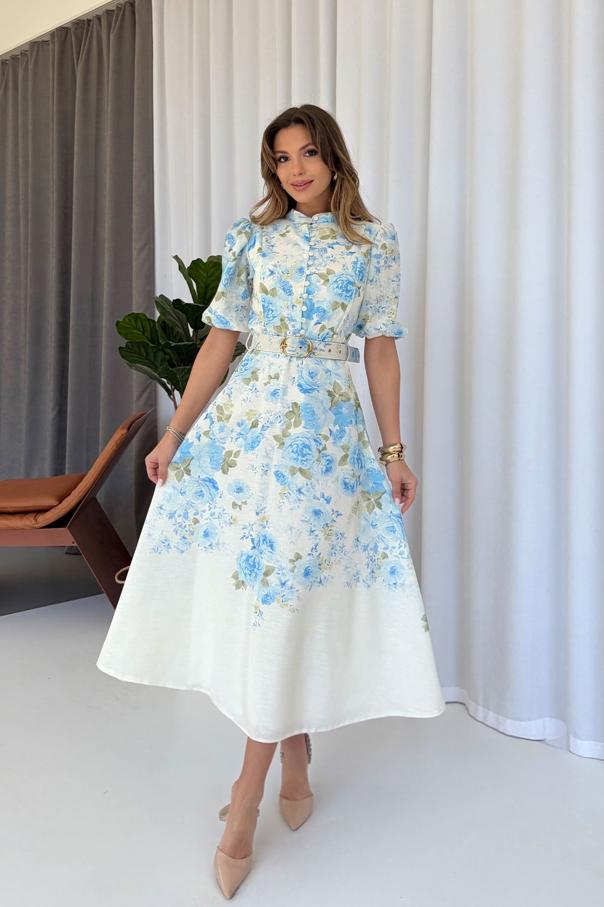 Élise Floral Midi Dress