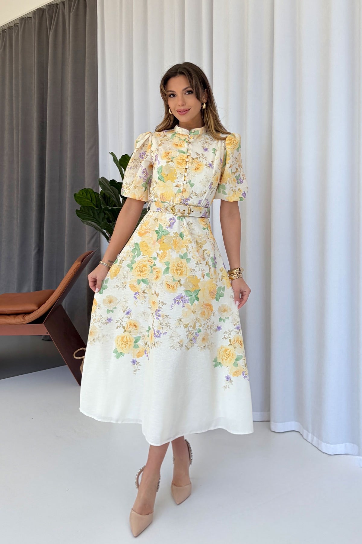 Élise Floral Midi Dress