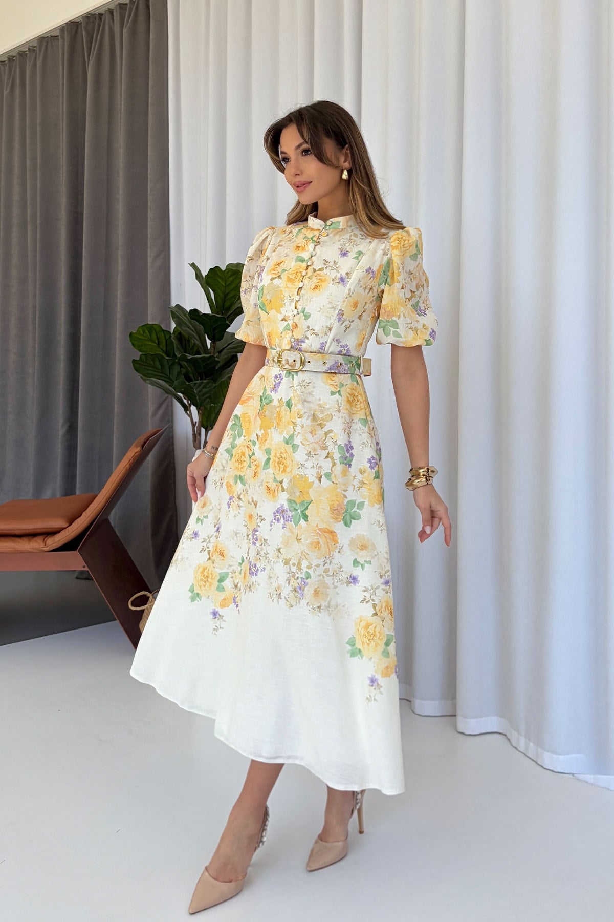 Élise Floral Midi Dress