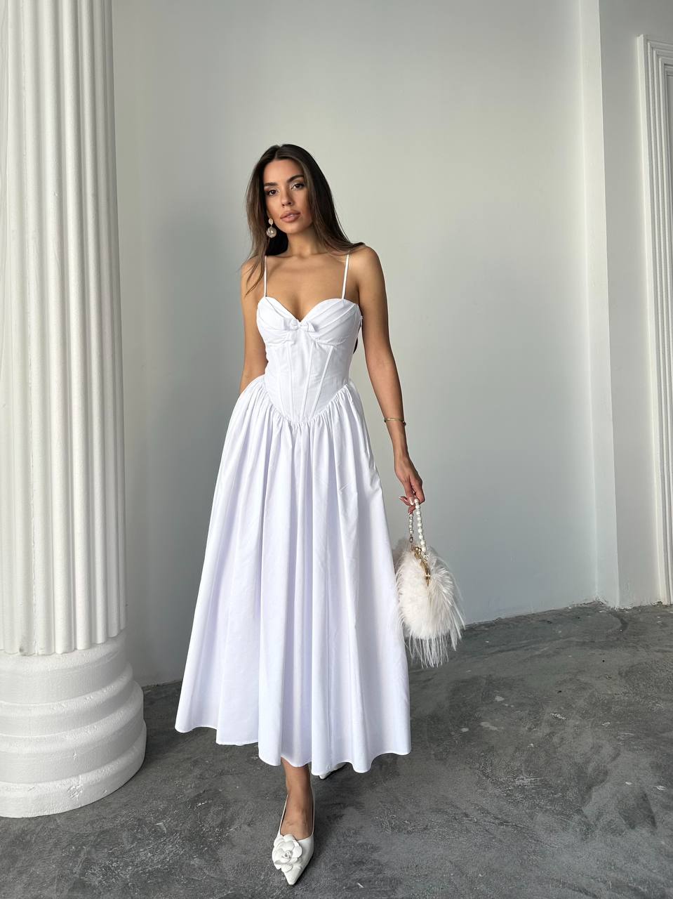 Elegant Corset Midi Dress