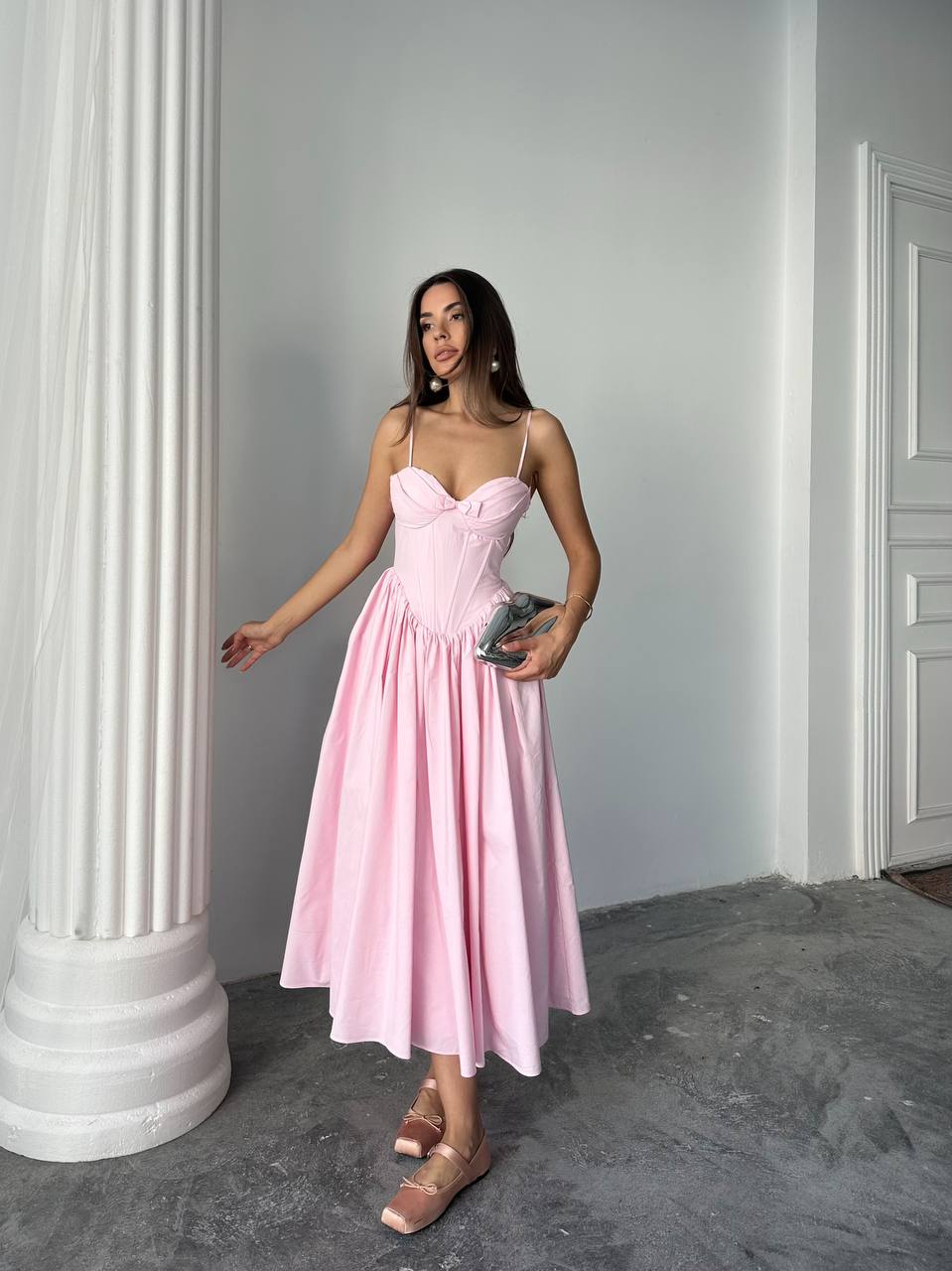 Elegant Corset Midi Dress