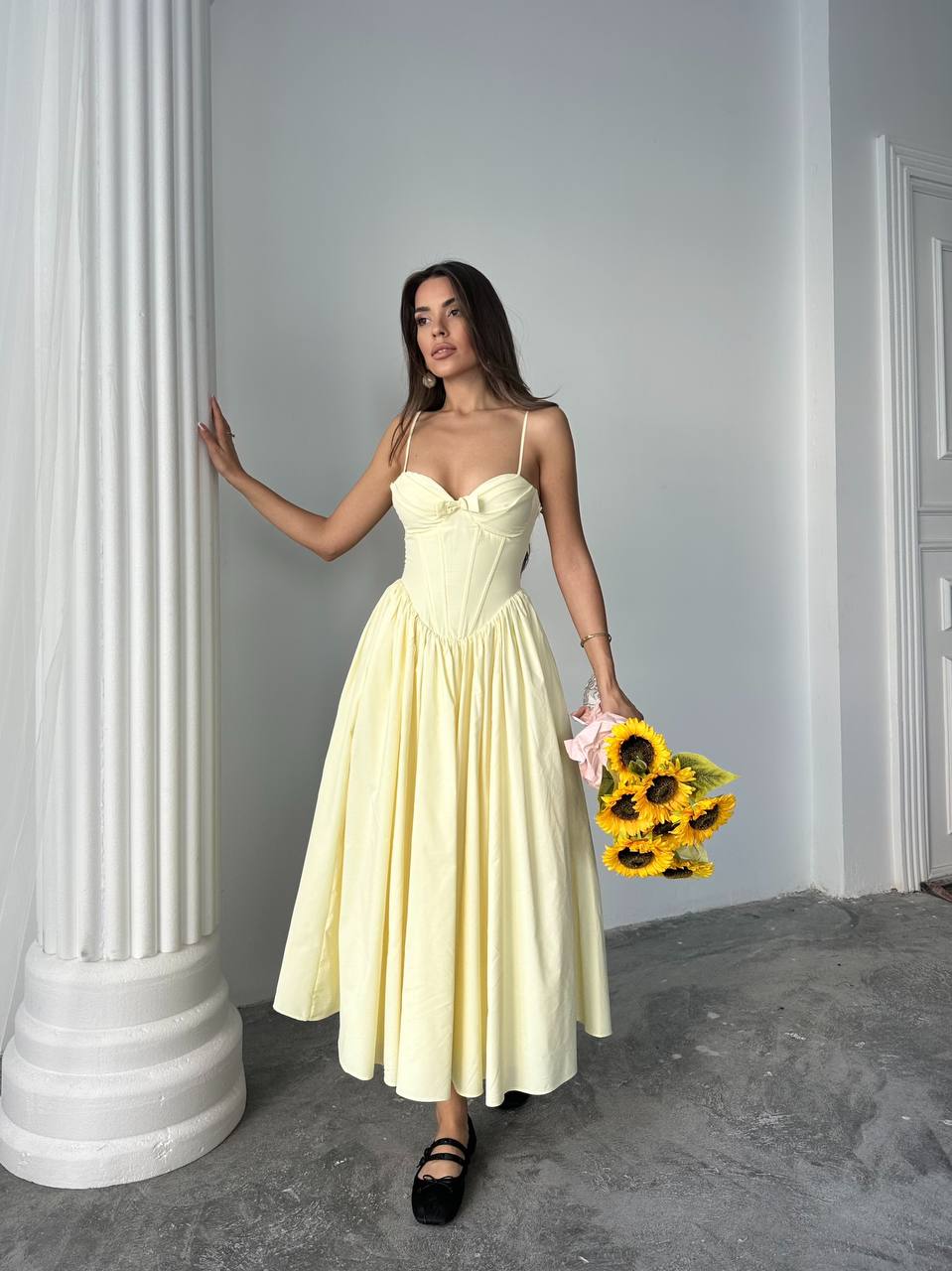 Elegant Corset Midi Dress