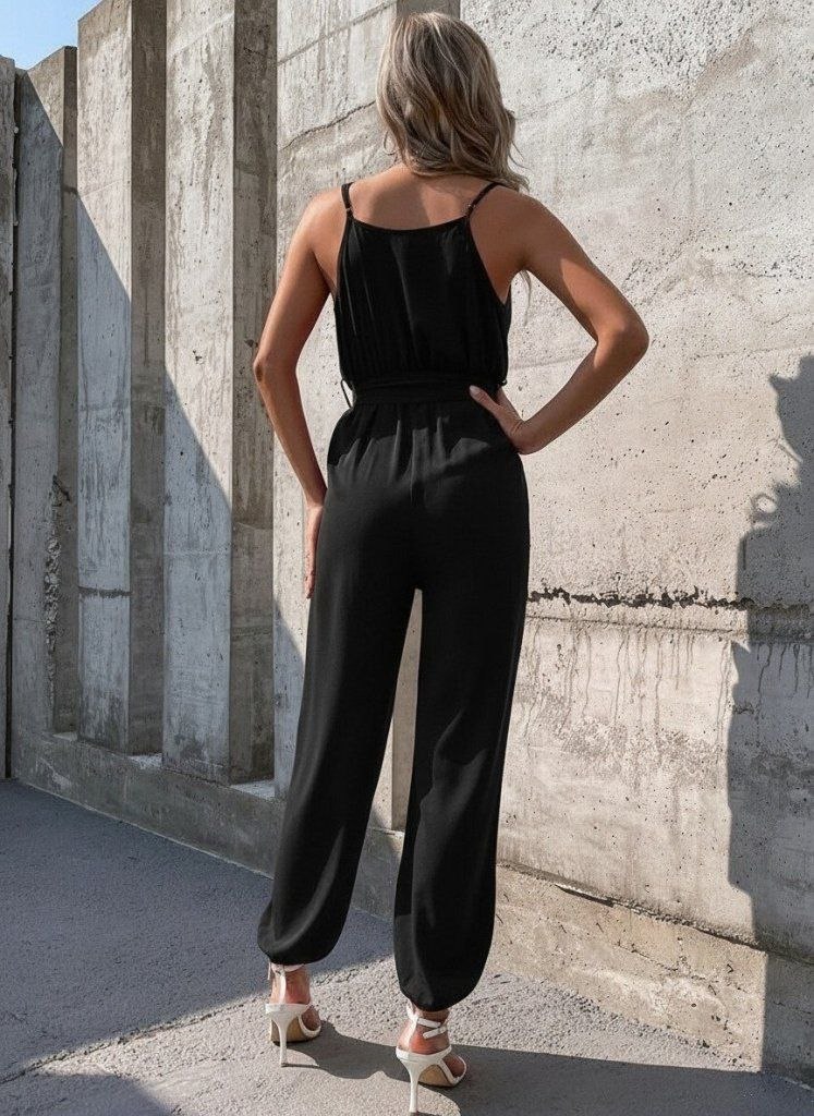 Elegant Tie-Waist Summer Jumpsuit