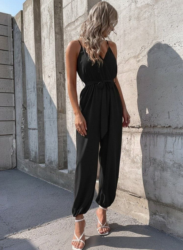 Elegant Tie-Waist Summer Jumpsuit