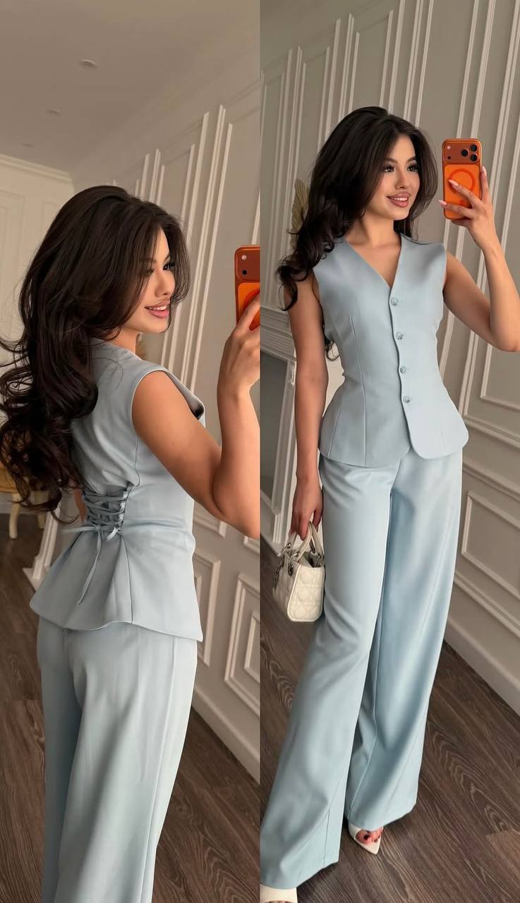 Chic Lace-Up Two-Piece Set
