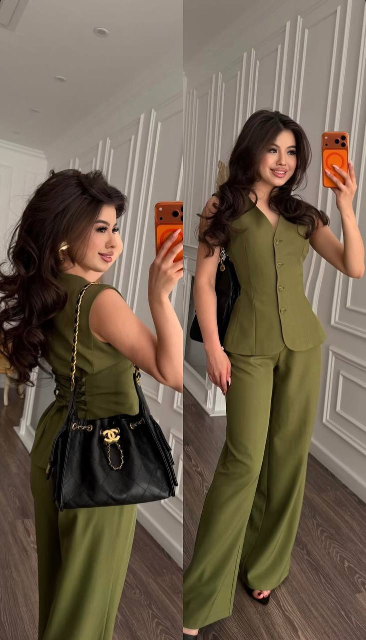 Chic Lace-Up Two-Piece Set